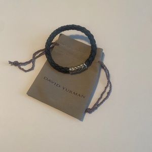 David Yurman navy blue leather bracelet